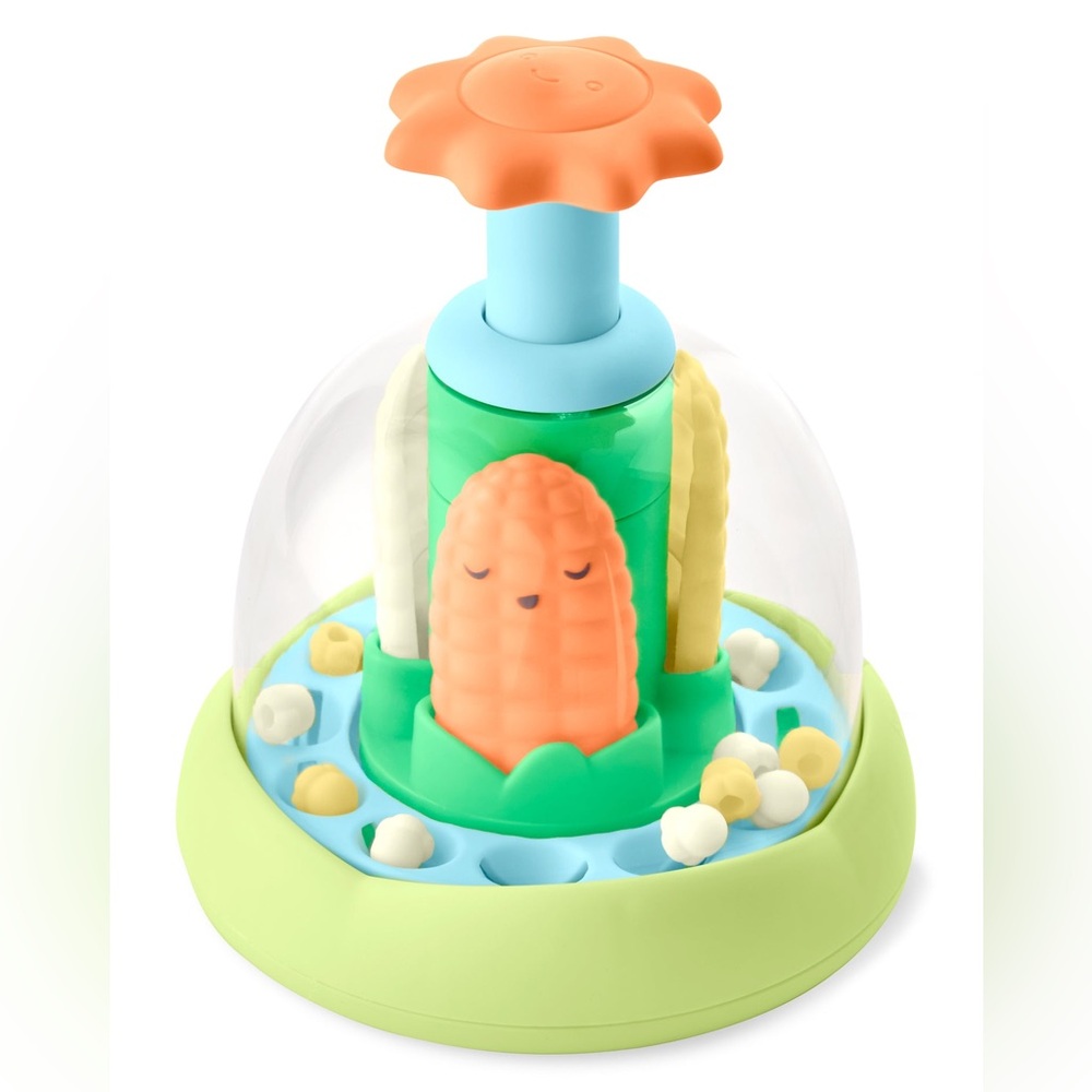 Skip Hop Zoo Farmstand Push & Spin Popcorn Maker Pop Baby Toy